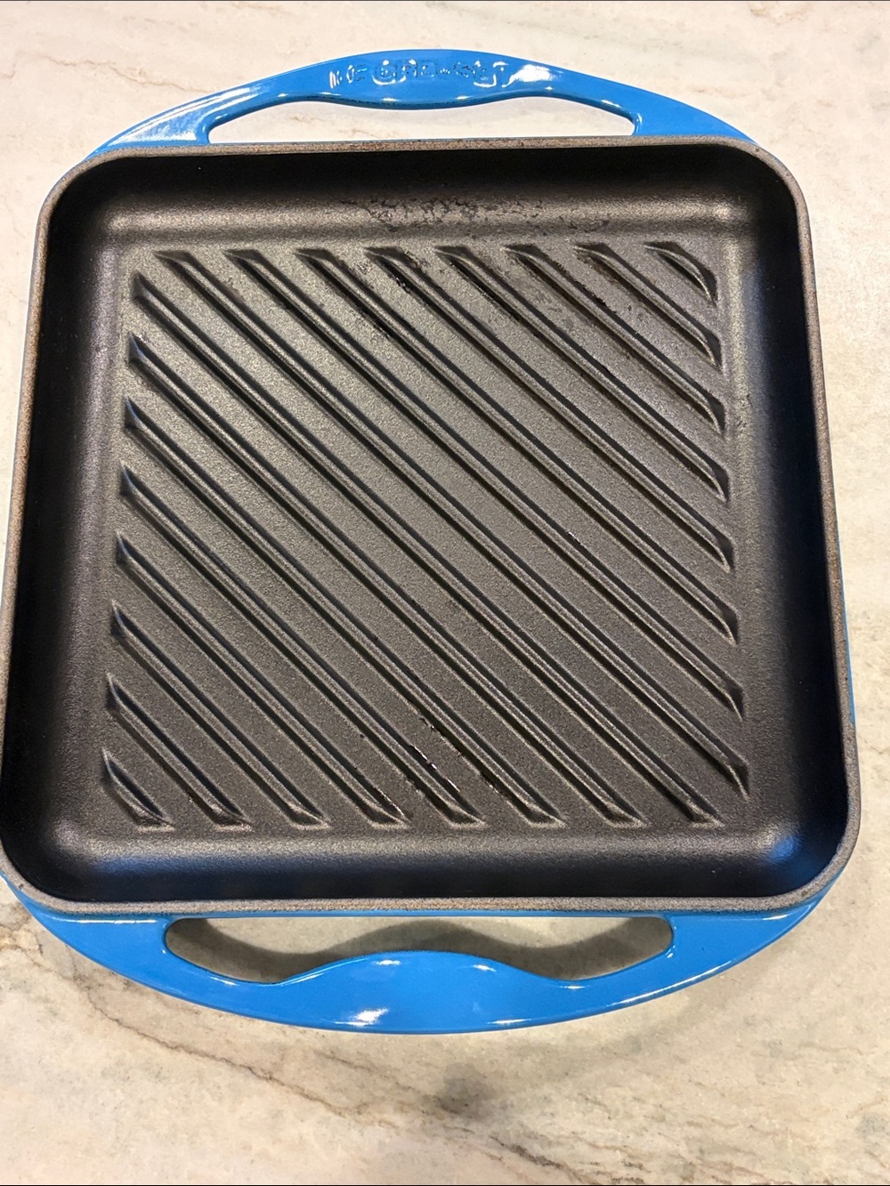 Le Creuset Cast Iron Blue Square Grill Pan 9.5”